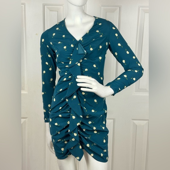 INTERMIX Blue Bodycon Long Sleeve Dress. D37 - Picture 5 of 17